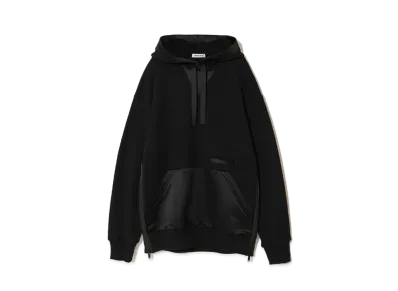 UNDERCOVER Satin-Trimmed Cotton Sweatshirt Hoodie "Black"