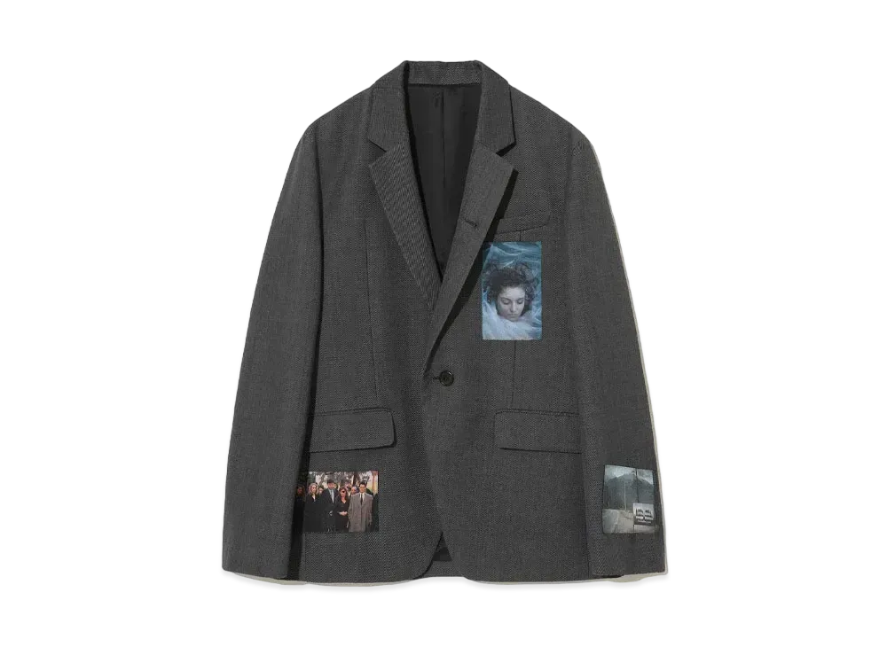 UNDERCOVER Twin Peaks Polyester Wool Jacket "T.Charcoal"
