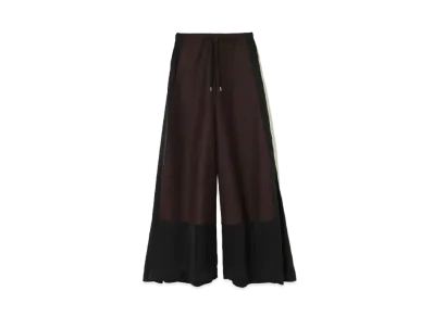 UNDERCOVER Satin-Trimmed Wool Pants "Dark Brown"