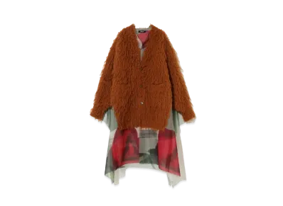 UNDERCOVER Mohair Shaggy Knit Cardigan "Dark Orange"