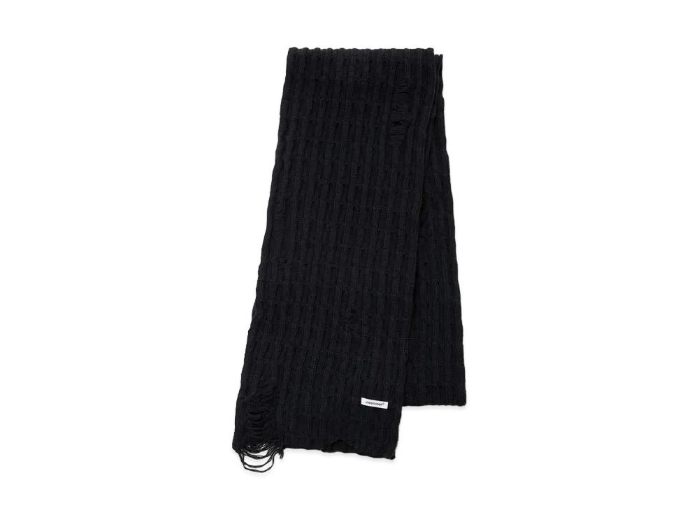UNDERCOVER Wool Nylon Cable Knit Scarf "Black"