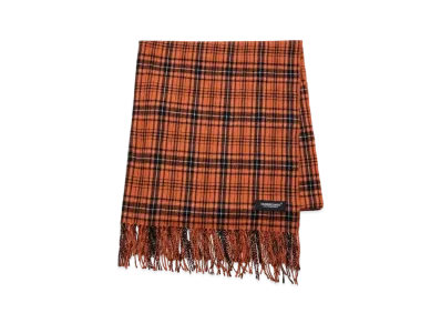 UNDERCOVER Cashmere Blend Wool Check Scarf "Orange"