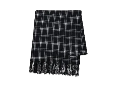 UNDERCOVER Cashmere Blend Wool Check Scarf "Black"