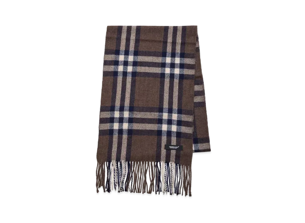 UNDERCOVER Cashmere Blend Wool Check Scarf "Brown"