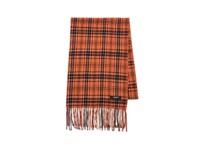 UNDERCOVER Cashmere Blend Wool Check Scarf "Orange"