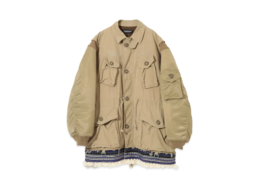 UNDERCOVER MA-1 Sleeve Military Jacket "Beige"
