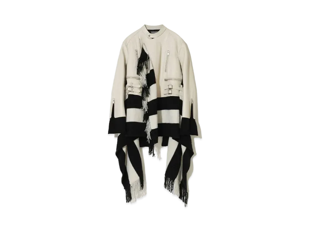 UNDERCOVER Synthetic Leather Rider Jacket "Sand Beige"