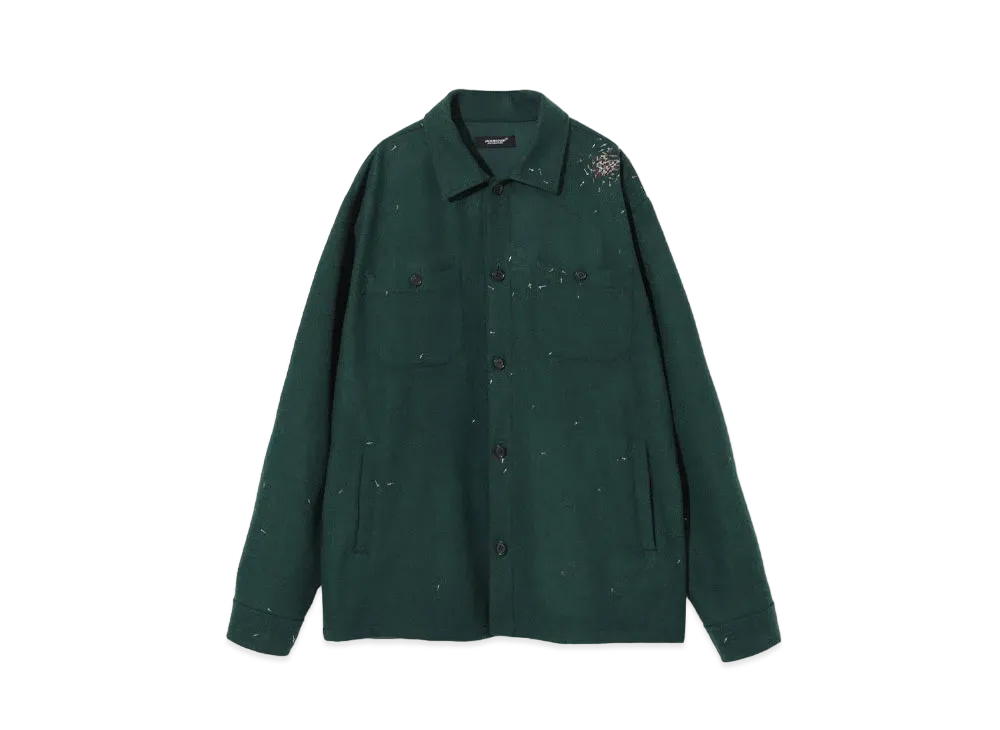UNDERCOVER Wool Blend Work Shirt "Green"