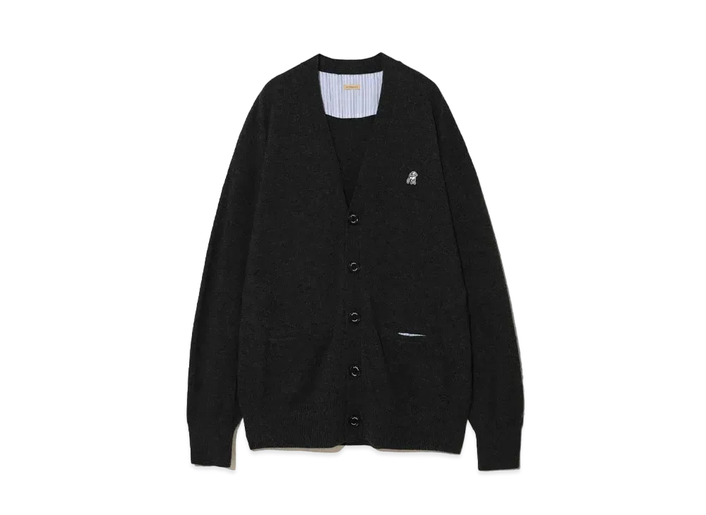 UNDERCOVER Cashmere Blend Wool Knit Cardigan "Charcoal"