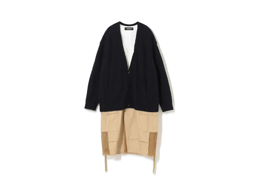 UNDERCOVER Angora Blend Wool Cardigan "Navy"