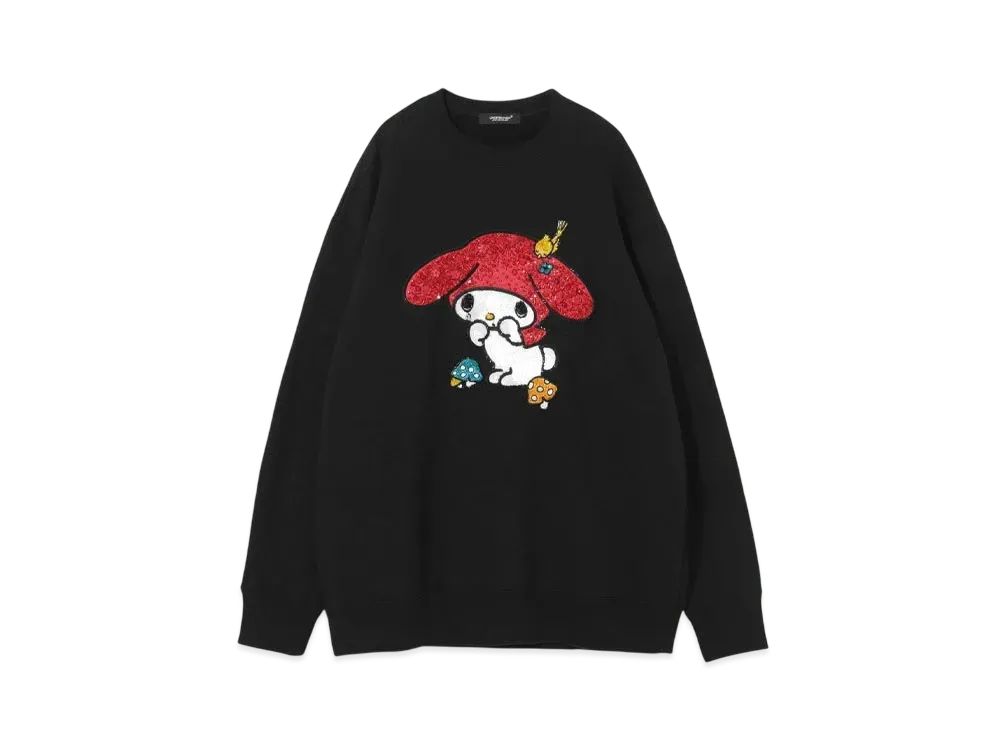 UNDERCOVER x SANRIO Sequins Big Sweatshirt ‎My Melody "Black"
