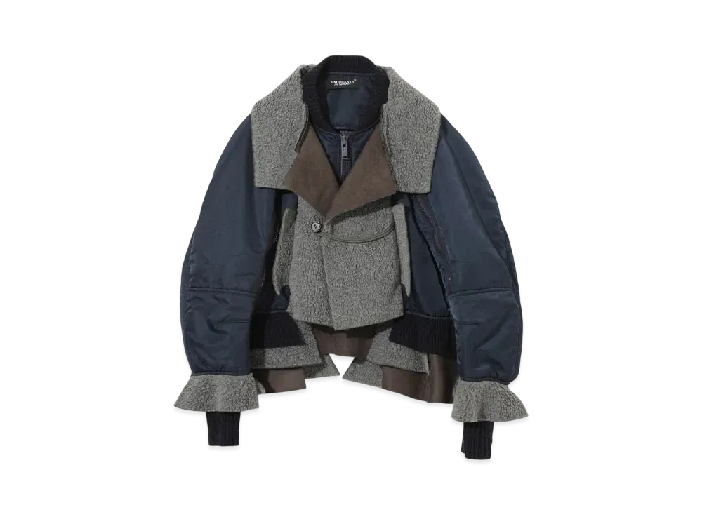 UNDERCOVER Wake Mouton Mix Ma-1 Jacket "Blue"