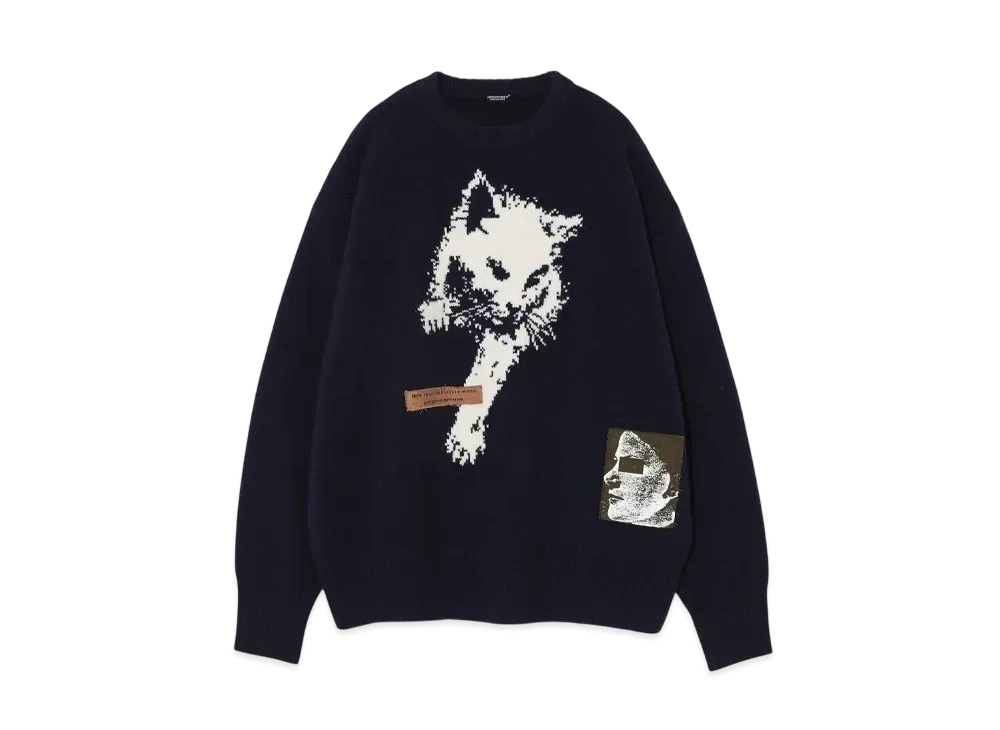 UNDERCOVER Wool Cashmere Knit Pullover "Navy"