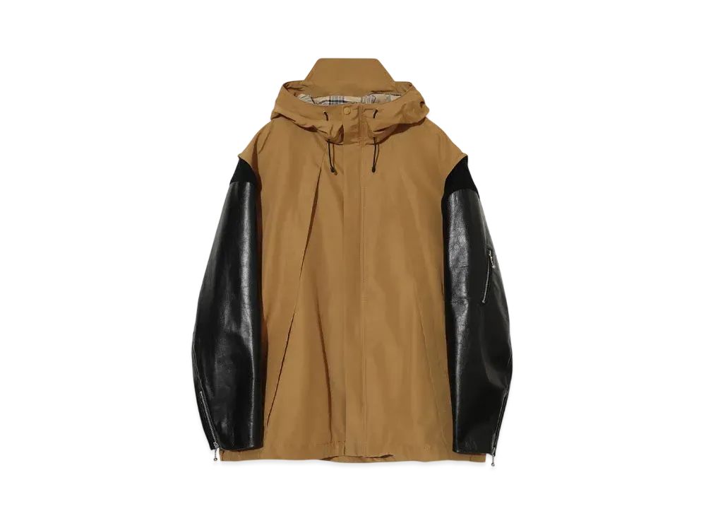 UNDERCOVER Leather Sleeve Mountain Parka "Beige"