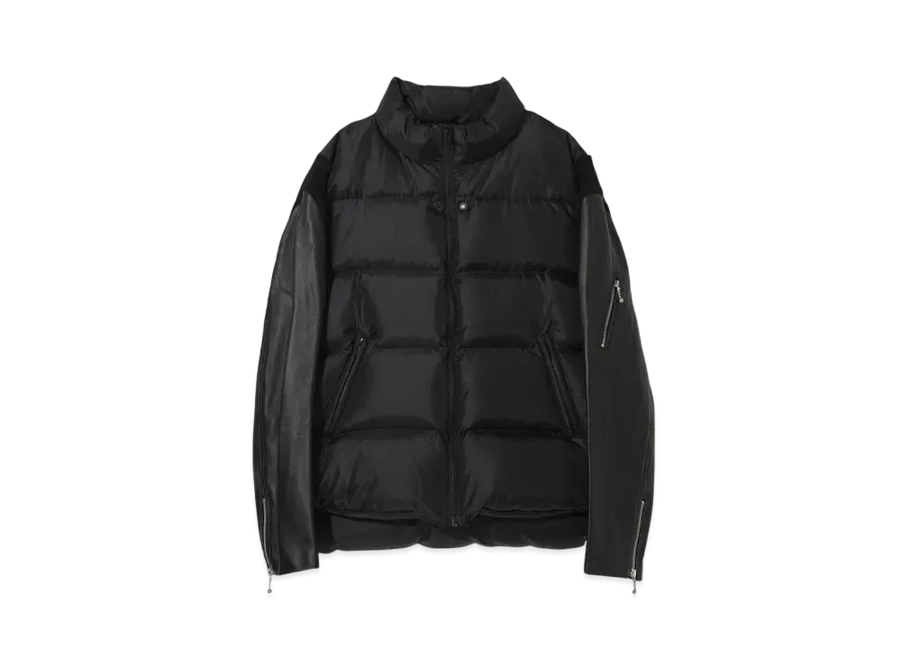 UNDERCOVER Leather sleeve down jacket "Black"