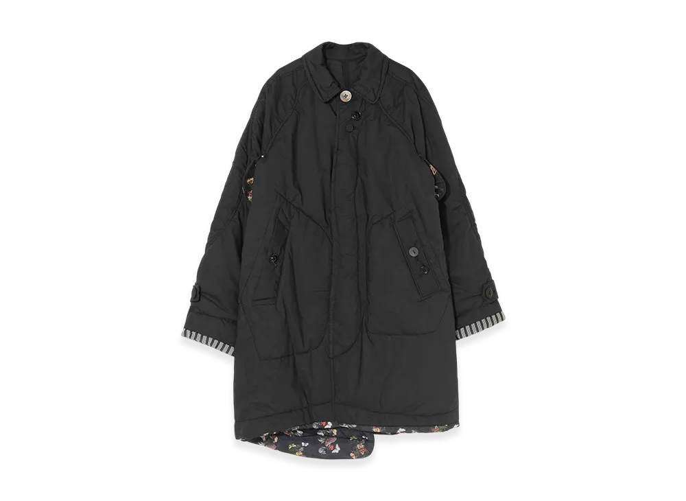 UNDERCOVER Cotton Padded Balmacaan Coat "Black"