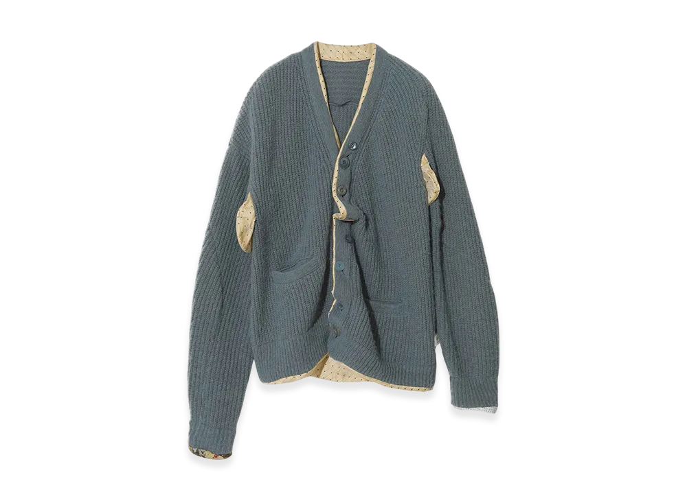 UNDERCOVER Alpaca Blend Wool Cardigan "Blue Gray"