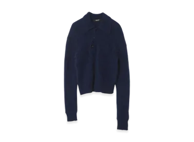 UNDERCOVER Angora/Nylon Shaggy Polo Knit "Blue"