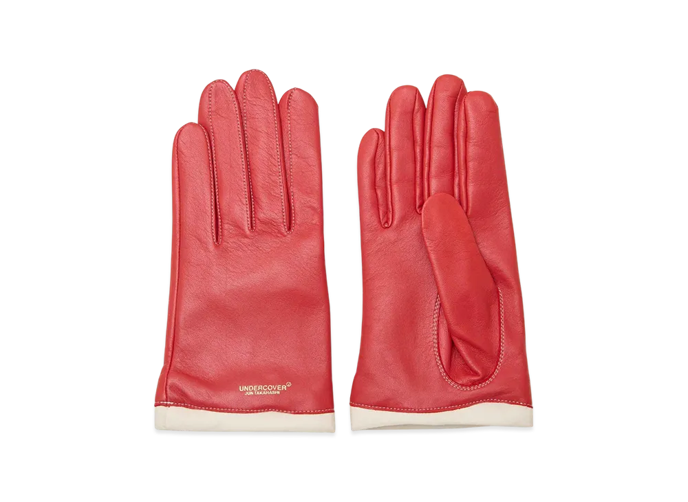 UNDERCOVER Sheepskin Gloves "Red"