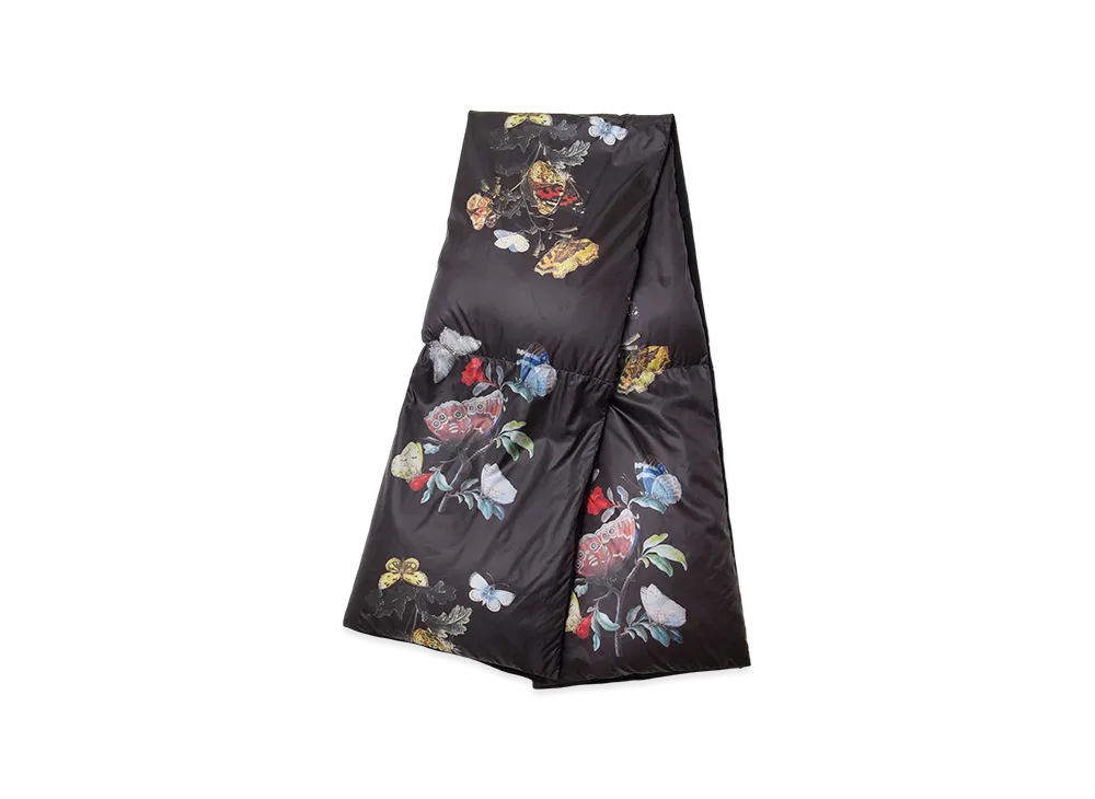 UNDERCOVER All-Over Pattern Nylon Padded x Wool Knit Combination Stole "Black Base"