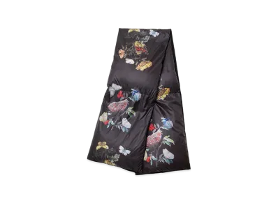 UNDERCOVER All-Over Pattern Nylon Padded x Wool Knit Combination Stole "Black Base"