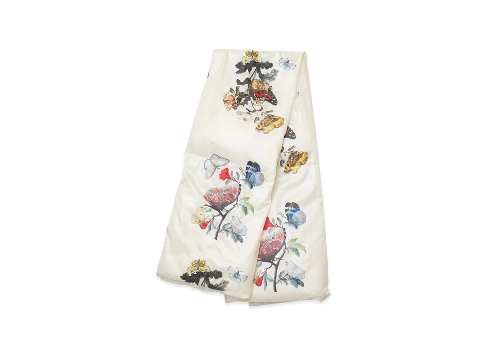 UNDERCOVER All-Over Pattern Nylon Padded x Wool Knit Combination Stole "Ivory Base"