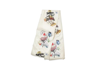 UNDERCOVER All-Over Pattern Nylon Padded x Wool Knit Combination Stole "Ivory Base"