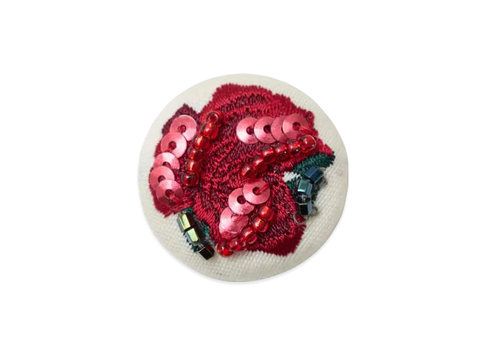 UNDERCOVER Wool Silk Fabric Badge "White"