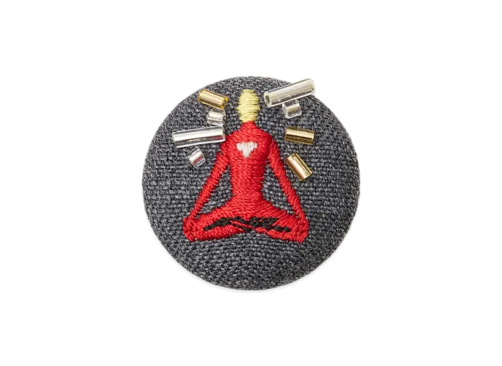 UNDERCOVER Wool Mohair Fabric Badge "Gray"