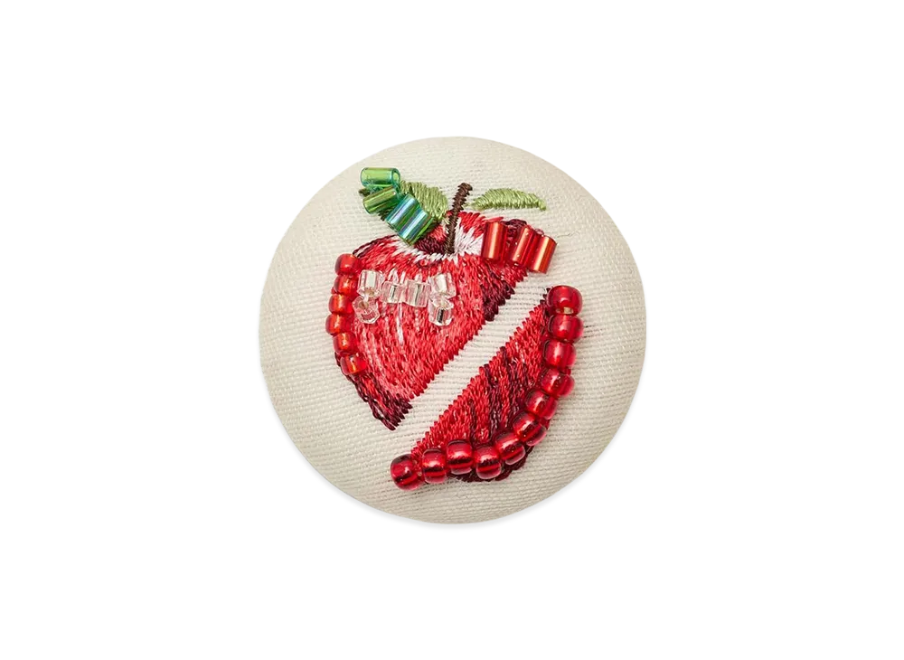 UNDERCOVER Wool Silk Fabric Badge "White"