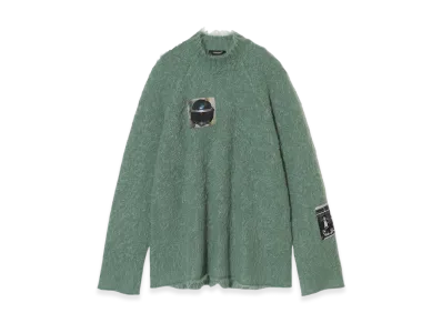 UNDERCOVER Wool Blend Mohair High-Neck Knit Pullover "Emerald"