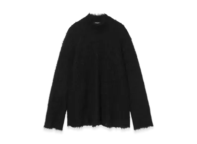 UNDERCOVER Wool Blend Mohair High-Neck Knit Pullover "Black"