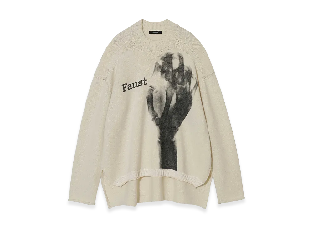 UNDERCOVER Wool/Acrylic High-Neck Knit Pullover "Off White"