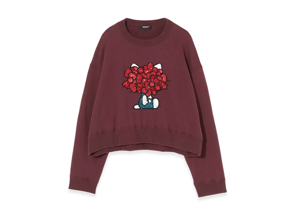 UNDERCOVER x Sanrio Cropped Cotton Sweat Pullover (Hello Kitty) "Bordeaux"
