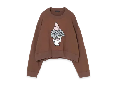 UNDERCOVER x Sanrio Cropped Cotton Sweat Pullover (My Melody) "Brown"