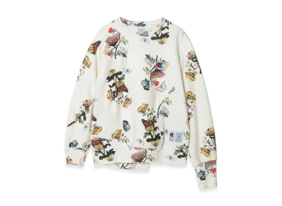 UNDERCOVER x Champion Cotton Polyester All Over Print Fleece Lined Sweat Pullover "Ivory Base"