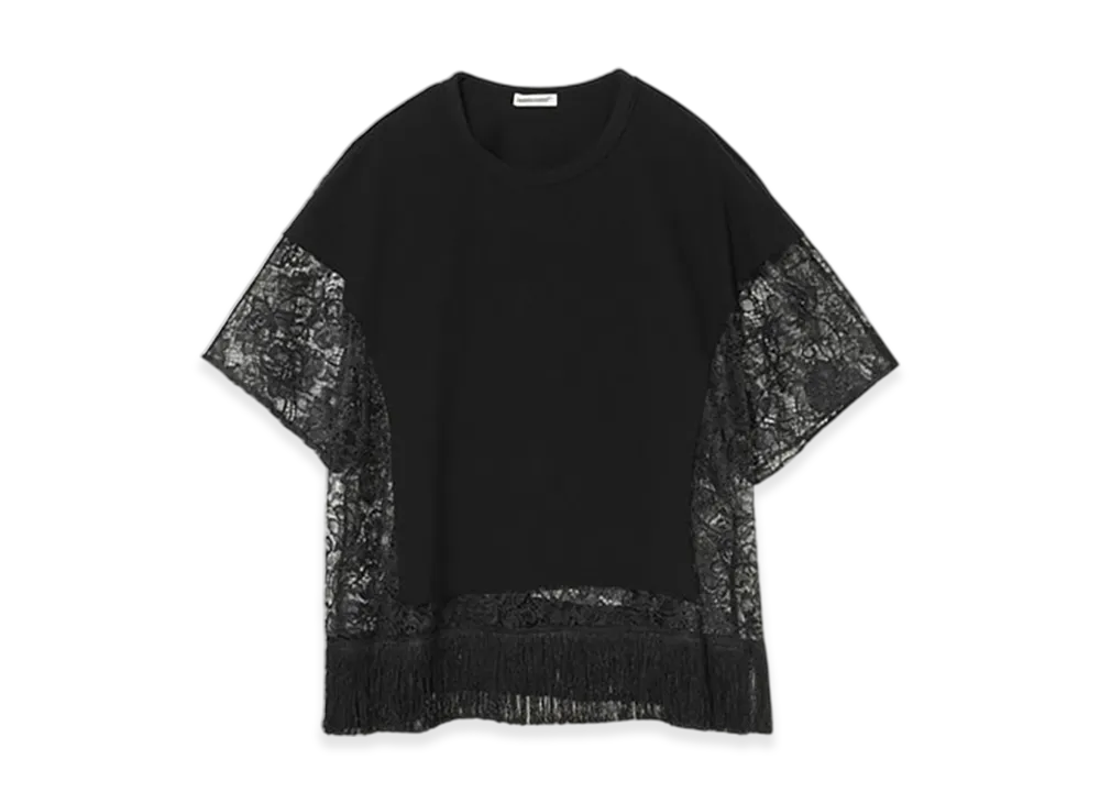 UNDERCOVER Lace Paneled Cotton T-shirt "Black"