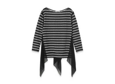 UNDERCOVER Cotton Boat Neck Cut and Sewn "Blk Border"