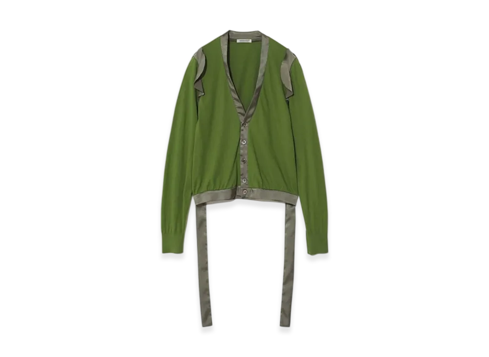 UNDERCOVER Silk Blend Cotton Nylon Cardigan "L.Green"