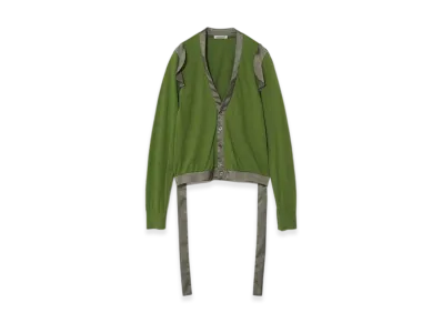 UNDERCOVER Silk Blend Cotton Nylon Cardigan "L.Green"