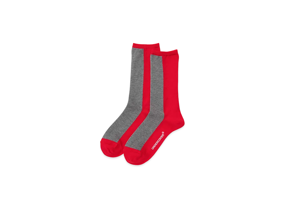 UNDERCOVER Cotton Polyester Sheer Socks "Red"