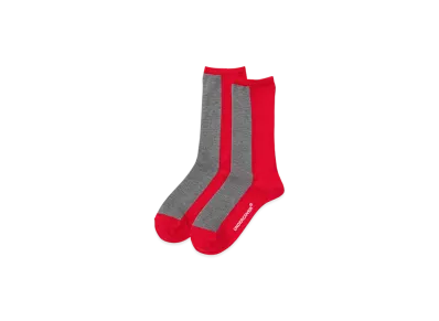 UNDERCOVER Cotton Polyester Sheer Socks "Red"