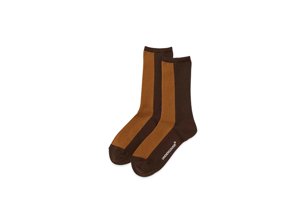 UNDERCOVER Cotton Polyester Sheer Socks "Brown"