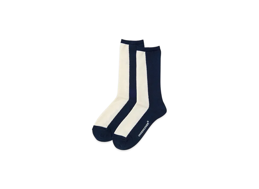 UNDERCOVER Cotton Polyester Sheer Socks "Navy"
