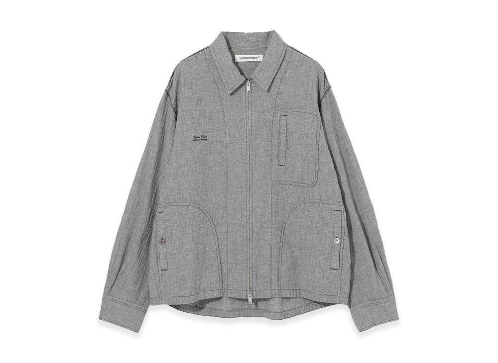 UNDERCOVER Linen Ramie Blend Cotton Jacket "White/Black"