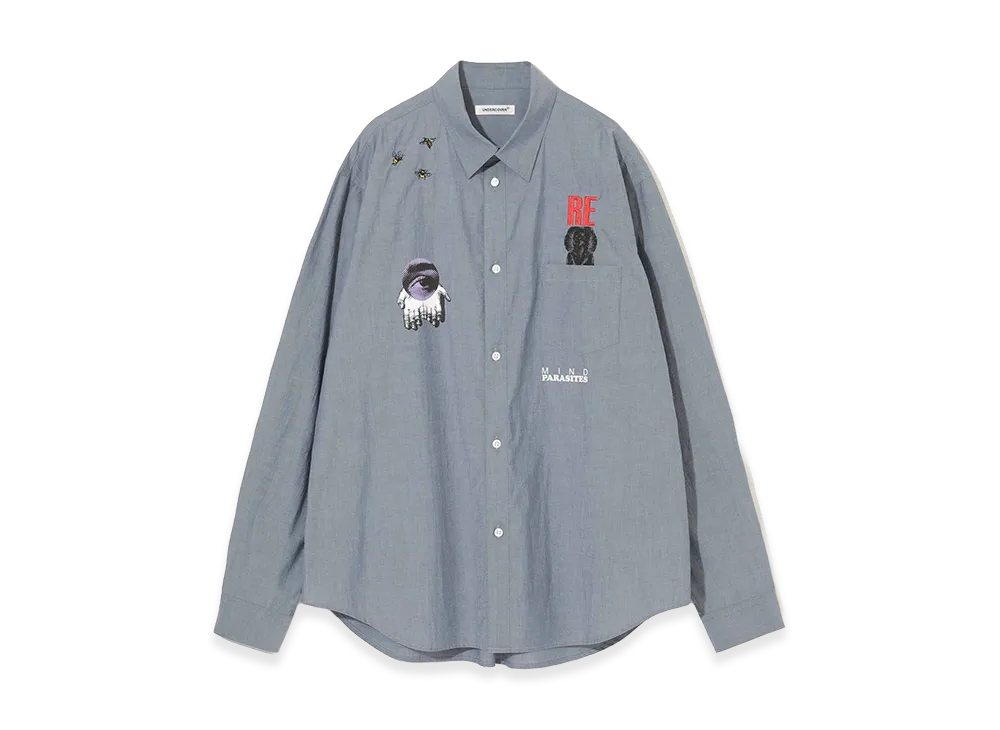 UNDERCOVER Cotton Typewriter Shirt "Light Blue Gray"