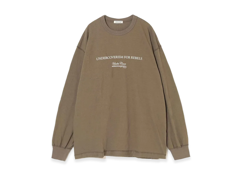 UNDERCOVER Cotton Rayon Long Sleeve T-shirt "Gray Brown"
