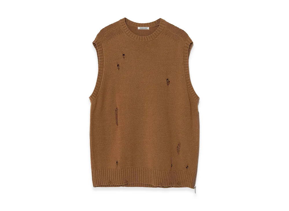 UNDERCOVER Cotton Acrylic Knit Vest "Camel"