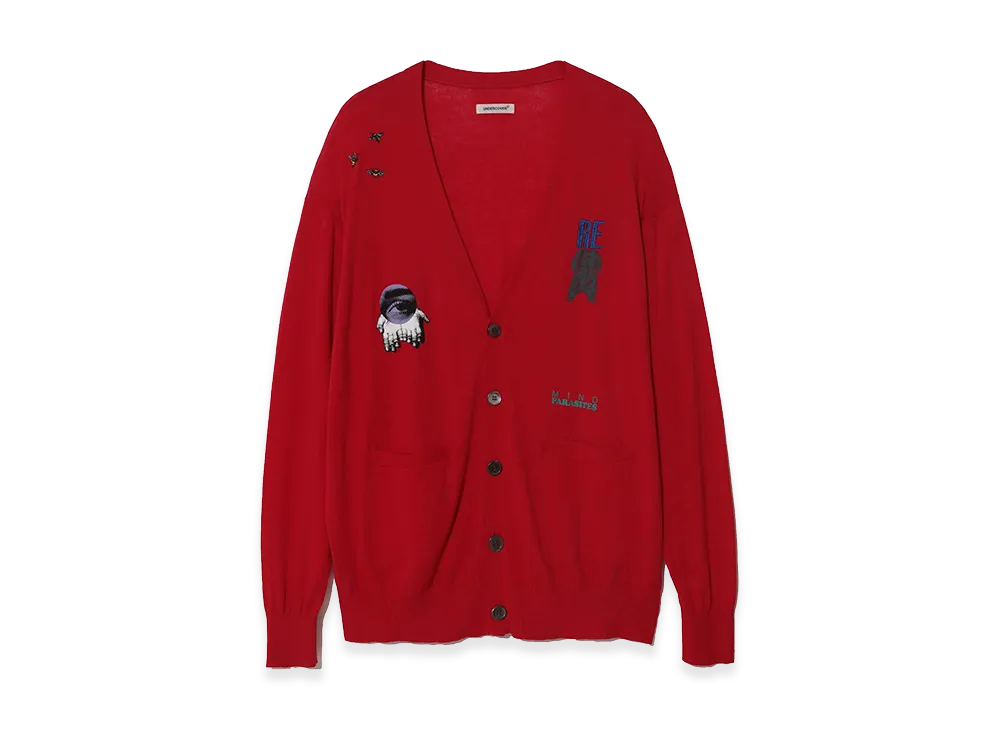 UNDERCOVER Cotton Knit Cardigan "Red"