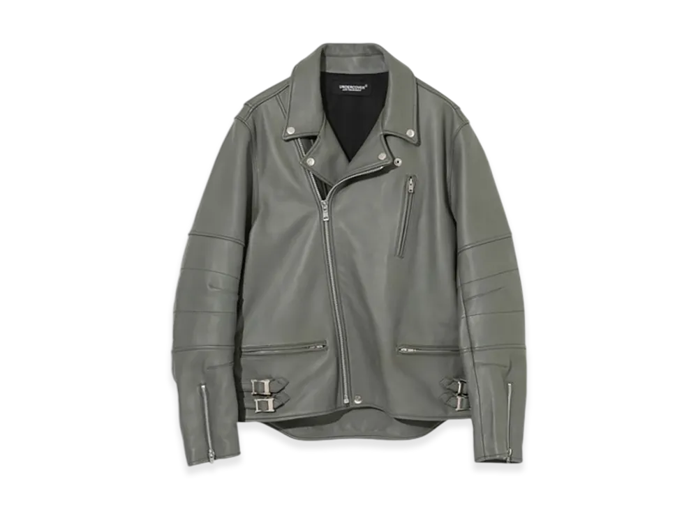UNDERCOVER Sheep Leather Riders Jacket "Gray Khaki"